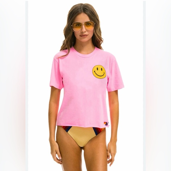Aviator Nation Tops - Aviator Nation Smiley 2 Boyfriend Tee